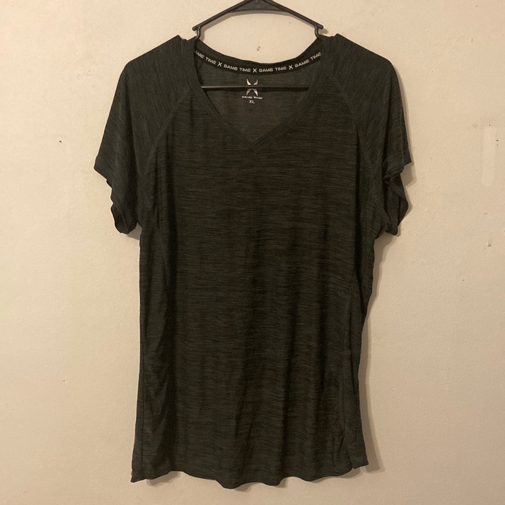 Game Time XL dark grey v neck workout shirt